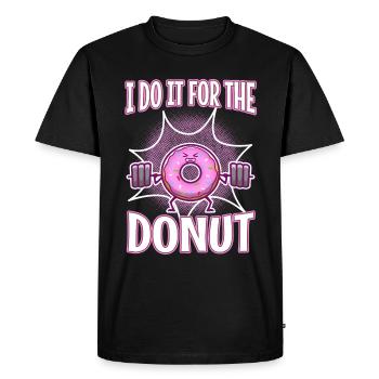 Je le fais pour les beignets - T-shirt Premium bio Homme - noir - Devant - Nico (187cm)