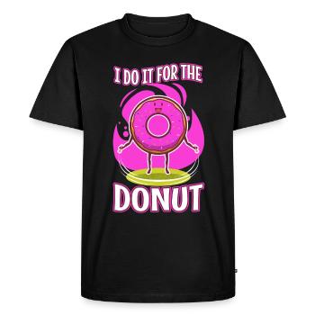 Je le fais pour les beignets - T-shirt Premium bio Homme - noir - Devant - Nico (187cm)