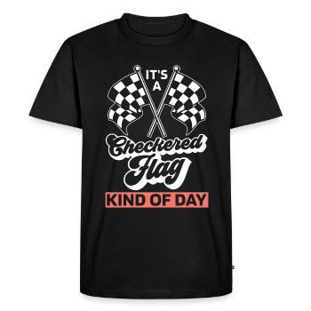 Kart Racing C’est une course de voiture de type drapeau à damier - T-shirt Premium bio Homme - noir - Devant - Nico (187cm)