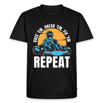 Kart Racing Race 'Em Break 'Em Karting Kart Racer - Men's Premium Organic T-Shirt - black - Front - Nico (187cm)