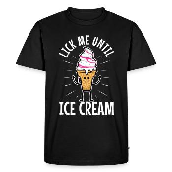 Léchez-moi jusqu’à la crème glacée - T-shirt Premium bio Homme - noir - Devant - Nico (187cm)