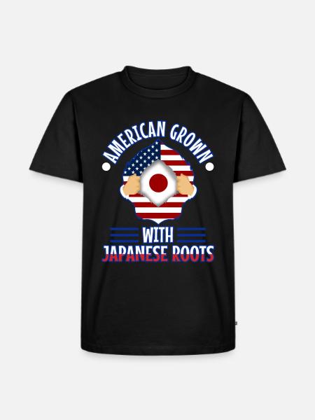 American grown with japanese roots - Men's Premium Organic T-Shirt - black
