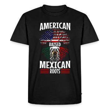 American raised with Mexican roots - Men's Premium Organic T-Shirt - black - Front - Nico (187cm)