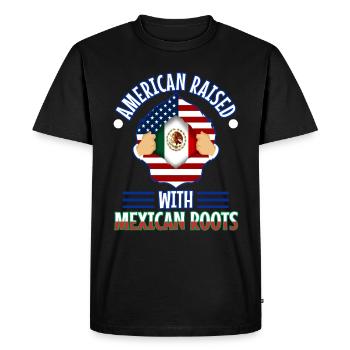 American raised with Mexican roots - Men's Premium Organic T-Shirt - black - Front - Nico (187cm)