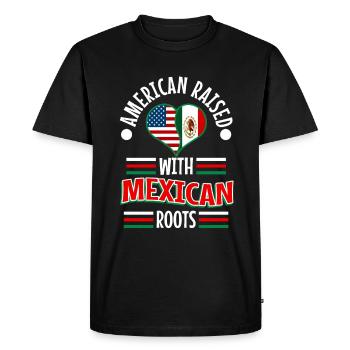 American raised with Mexican roots - Men's Premium Organic T-Shirt - black - Front - Nico (187cm)