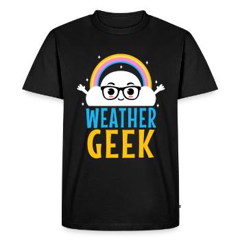 Météo Geek - T-shirt Premium bio Homme - noir - Devant - Nico (187cm)