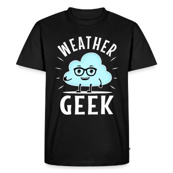 Météo Geek - T-shirt Premium bio Homme - noir - Devant - Nico (187cm)