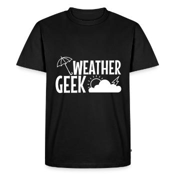 Météo Geek - T-shirt Premium bio Homme - noir - Devant - Nico (187cm)