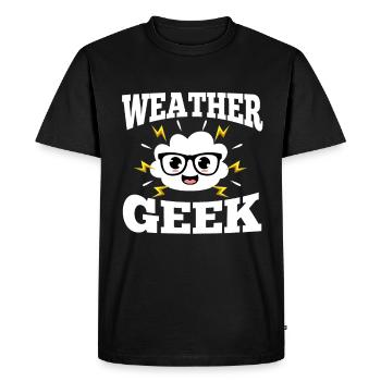 Météo Geek - T-shirt Premium bio Homme - noir - Devant - Nico (187cm)