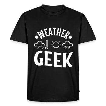 Météo Geek - T-shirt Premium bio Homme - noir - Devant - Nico (187cm)