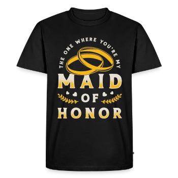 Demoiselle d’honneur Celle où tu es ma demoiselle d’honneur - T-shirt Premium bio Homme - noir - Devant - Nico (187cm)