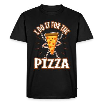 I do it for the Pizza - Men's Premium Organic T-Shirt - black - Front - Nico (187cm)