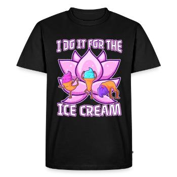Je le fais pour la crème glacée - T-shirt Premium bio Homme - noir - Devant - Nico (187cm)