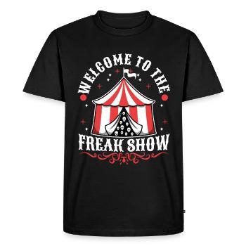 Bienvenue au freak show - T-shirt Premium bio Homme - noir - Devant - Nico (187cm)