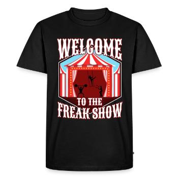 Bienvenue au freak show - T-shirt Premium bio Homme - noir - Devant - Nico (187cm)