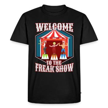 Bienvenue au freak show - T-shirt Premium bio Homme - noir - Devant - Nico (187cm)