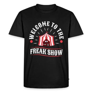 Bienvenue au freak show - T-shirt Premium bio Homme - noir - Devant - Nico (187cm)