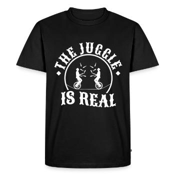 Le jonglage est réel - T-shirt Premium bio Homme - noir - Devant - Nico (187cm)