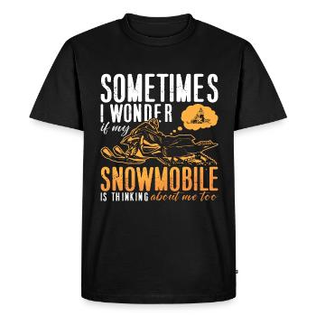 Snowmobile Racing Sometimes I Wonder If Snowmobile - Men's Premium Organic T-Shirt - black - Front - Nico (187cm)
