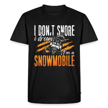 Snowmobile Racing I Don't Snore I Dream Motorsport - Men's Premium Organic T-Shirt - black - Front - Nico (187cm)