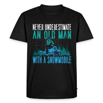 Snowmobile Racing Never Underestimate An Old Snow - Men's Premium Organic T-Shirt - black - Front - Nico (187cm)