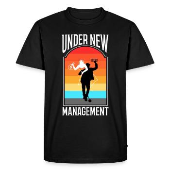 Sous la nouvelle direction - T-shirt Premium bio Homme - noir - Devant - Nico (187cm)