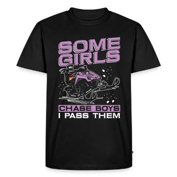 Snowmobile Racing Some Girls Chase Boys Motorsport - Men's Premium Organic T-Shirt - black - Front - Nico (187cm)