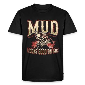 La boue de course hors route a l’air bien sur moi Motocross - T-shirt Premium bio Homme - noir - Devant - Nico (187cm)