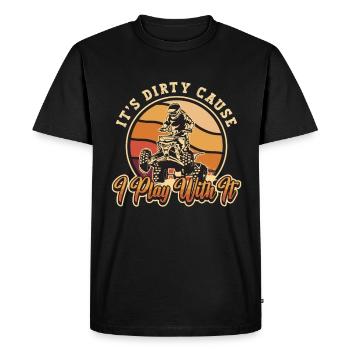 Courses tout-terrain c’est sale parce que je joue Roadtrip - T-shirt Premium bio Homme - noir - Devant - Nico (187cm)
