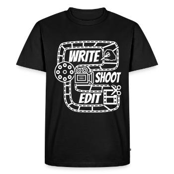 Write Shoot Edit Repeat - Men's Premium Organic T-Shirt - black - Front - Nico (187cm)