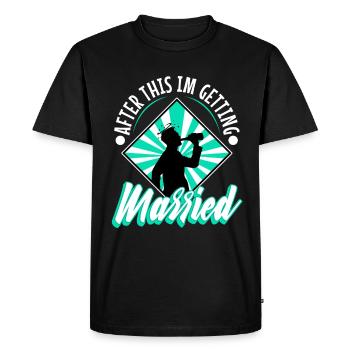 Après cela, je me marie - T-shirt Premium bio Homme - noir - Devant - Nico (187cm)