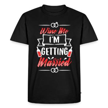Je me marie - T-shirt Premium bio Homme - noir - Devant - Nico (187cm)