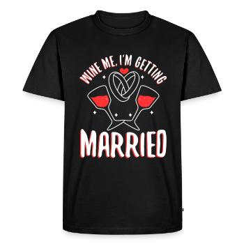Je me marie - T-shirt Premium bio Homme - noir - Devant - Nico (187cm)