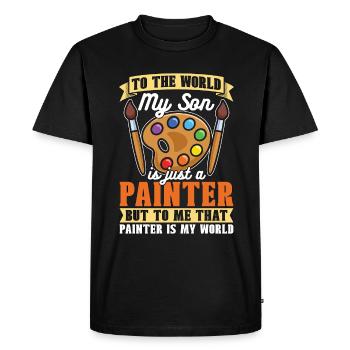 Painter To The World My Son Is Just A Painting - Men's Premium Organic T-Shirt - black - Front - Nico (187cm)