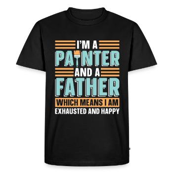 I'm A Painter And A Father Loves Painting Painters - Men's Premium Organic T-Shirt - black - Front - Nico (187cm)