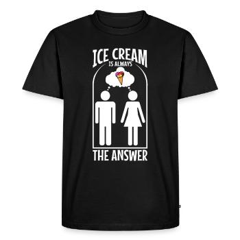 La crème glacée est toujours la réponse - T-shirt Premium bio Homme - noir - Devant - Nico (187cm)