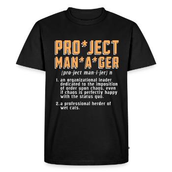 Chef de projet Un gestionnaire de leader organisationnel - T-shirt Premium bio Homme - noir - Devant - Nico (187cm)