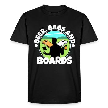 Cornhole - Sacs et planches à bière - T-shirt Premium bio Homme - noir - Devant - Nico (187cm)