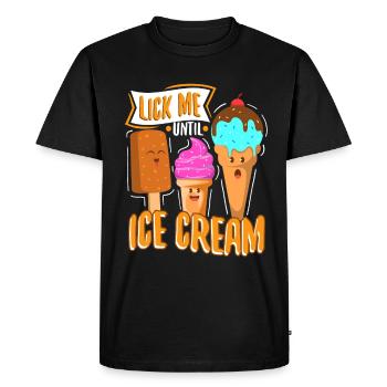 Léchez-moi jusqu’à la crème glacée - T-shirt Premium bio Homme - noir - Devant - Nico (187cm)