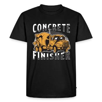 Finition de béton Ouvrier de la construction Cimentier Maçon - T-shirt Premium bio Homme - noir - Devant - Nico (187cm)