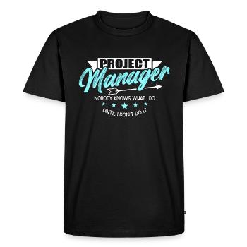 Chef de projet Personne ne sait ce que je fais Gestion - T-shirt Premium bio Homme - noir - Devant - Nico (187cm)