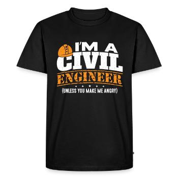 Génie civil Je suis un entrepreneur en génie civil - T-shirt Premium bio Homme - noir - Devant - Nico (187cm)