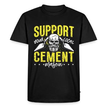 Finition de béton Soutenez votre ciment Mason local - T-shirt Premium bio Homme - noir - Devant - Nico (187cm)