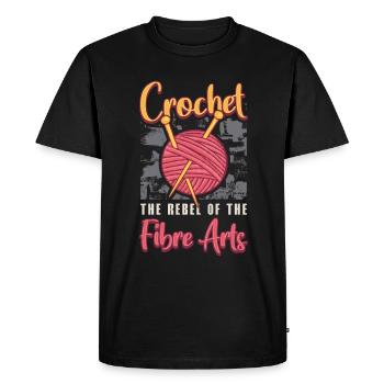 Crochet Crochet Le Rebelle De La Couture De Fibres - T-shirt Premium bio Homme - noir - Devant - Nico (187cm)