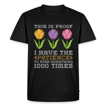 Point de croix C’est la preuve que j’ai Needlepoint - T-shirt Premium bio Homme - noir - Devant - Nico (187cm)