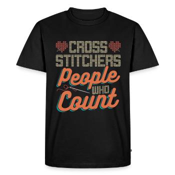 Les points de croix sont des personnes qui comptent les points d’aiguille - T-shirt Premium bio Homme - noir - Devant - Nico (187cm)