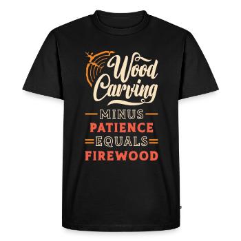 Wood Carving Minus Patience Equals Woodworking - Men's Premium Organic T-Shirt - black - Front - Nico (187cm)