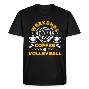 Ensemble de café et de volley-ball de beach-volleyball Week-ends - T-shirt Premium bio Homme - noir - Devant - Nico (187cm)