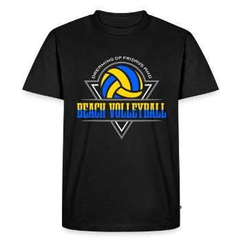 Volleyball de plage Rêver des vendredis et du beachball - T-shirt Premium bio Homme - noir - Devant - Nico (187cm)