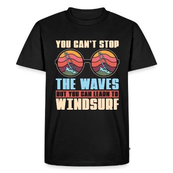 Planche à voile Vous ne pouvez pas arrêter les vagues Surfboarder - T-shirt Premium bio Homme - noir - Devant - Nico (187cm)